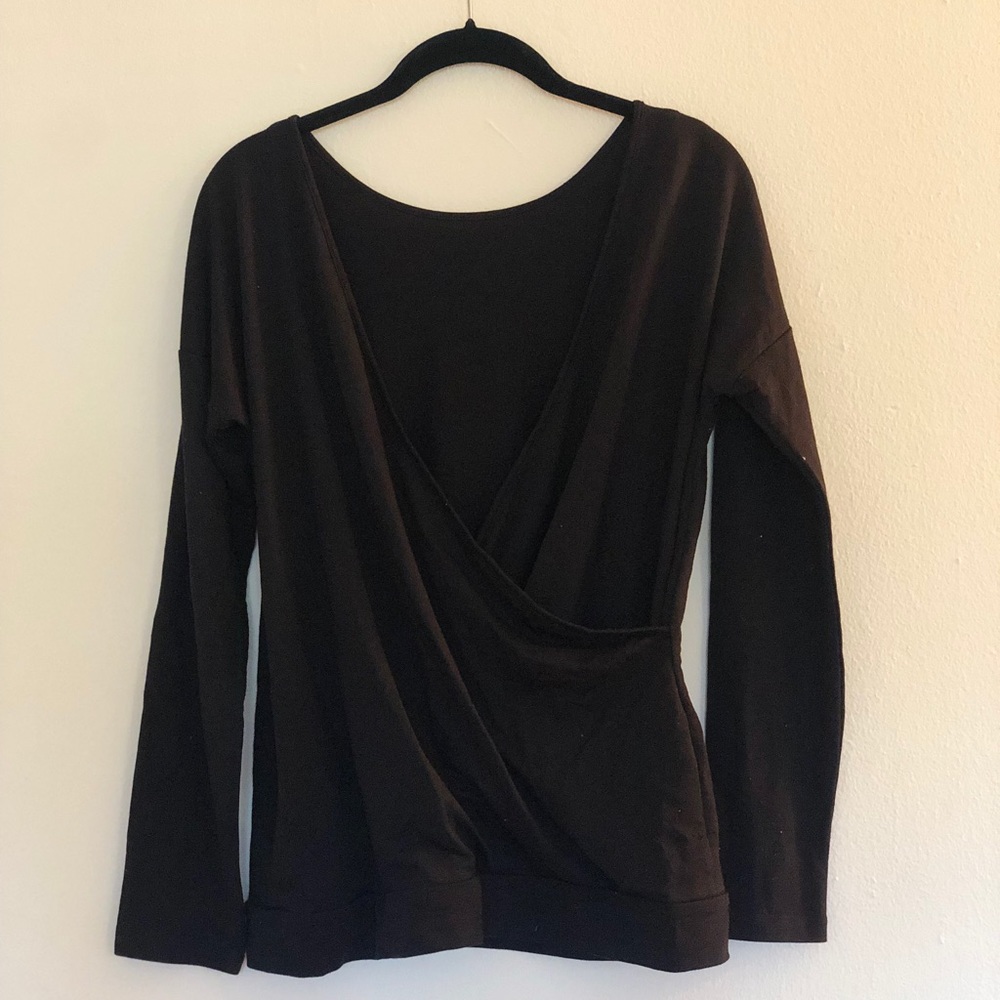 Black reversible long sleeve top